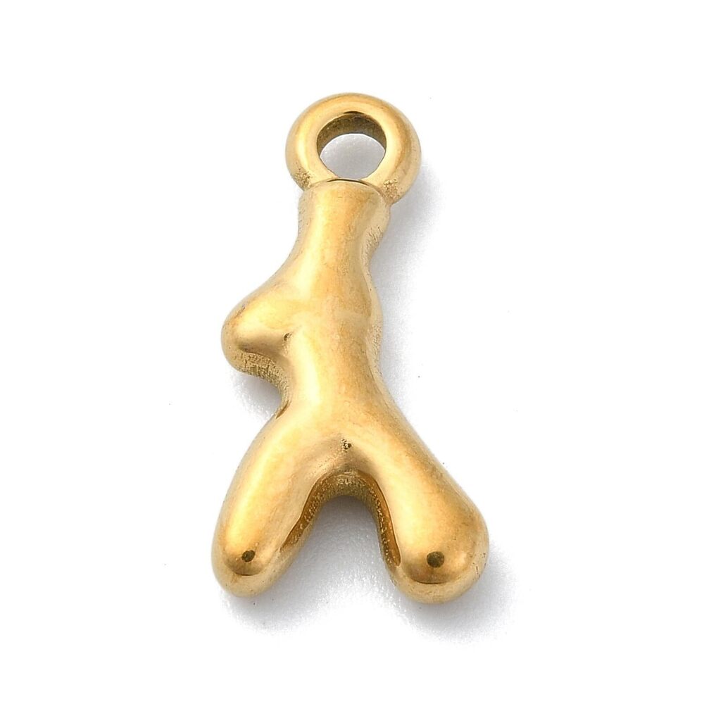 1461 20 pcs Golden Color Antler Theme 304 Stainless Steel Charms Deer